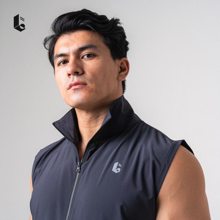 Terlaris Lockerwear Jaket Vest Windbreaker Sport Kaos Sleeveless Baju Tanpa Lengan Pria Olahraga Gym