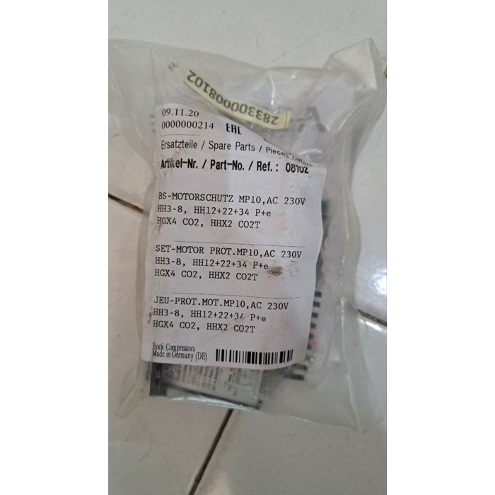 MASIH READY MOTOR PROTECTION BOCK MP10 AC230V (08102) / MP 10