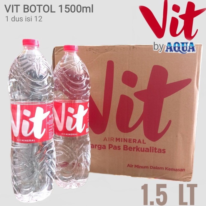 

(TopSeller) Vit air mineral botol 1500ml harga pas berkualitas by aqua 1,5 liter