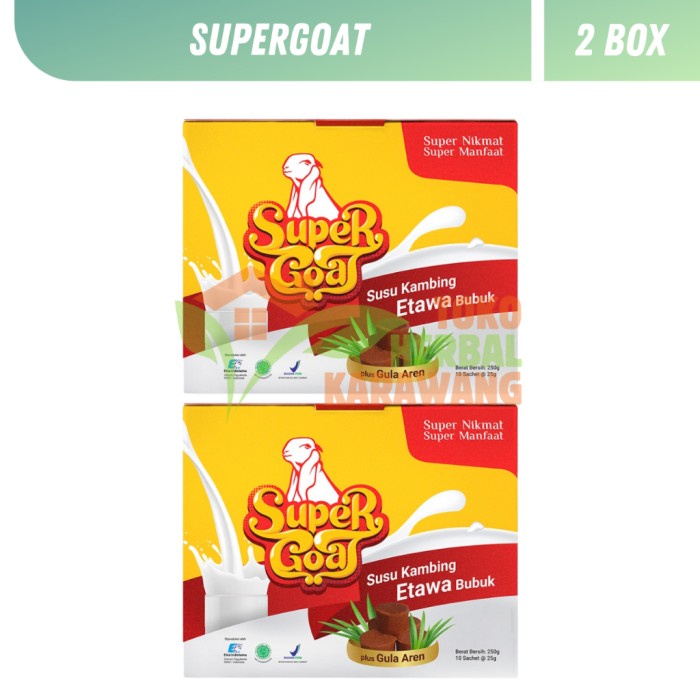 

(TopSeller) [FREE GOODIEBAG + LM 0,001] Supergoat Paket 2 Box Susu Kambing Etawa Plus Gula Aren 100%