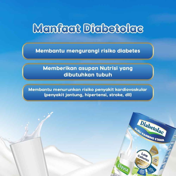 

(TopSeller) Diabetolac Susu Kambing untuk Penderita Diabetes Manis Alami Stevia Rendah Kalori Susu