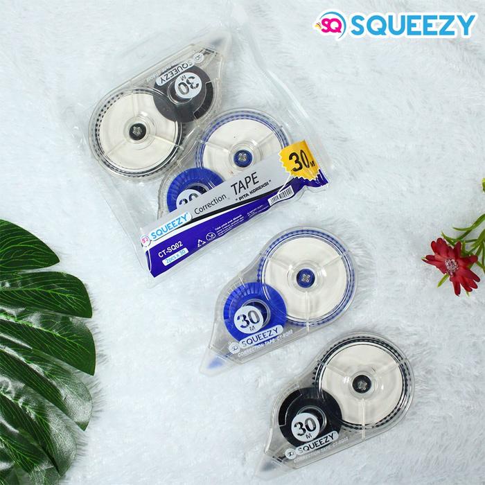 

Correction Tape Squeezy Ct Sq-02 Isi 2 Pcs X 30 Meter Tipex