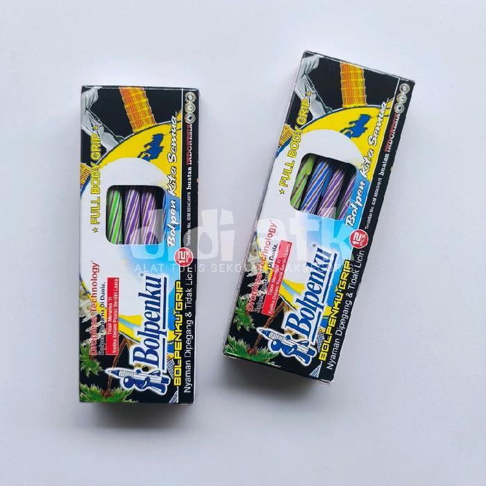 

Pulpen Murah Bolpenku Pena Grip Warna Hitam 0.7Mm 1 Pak Isi 12 Pcs - Stationery