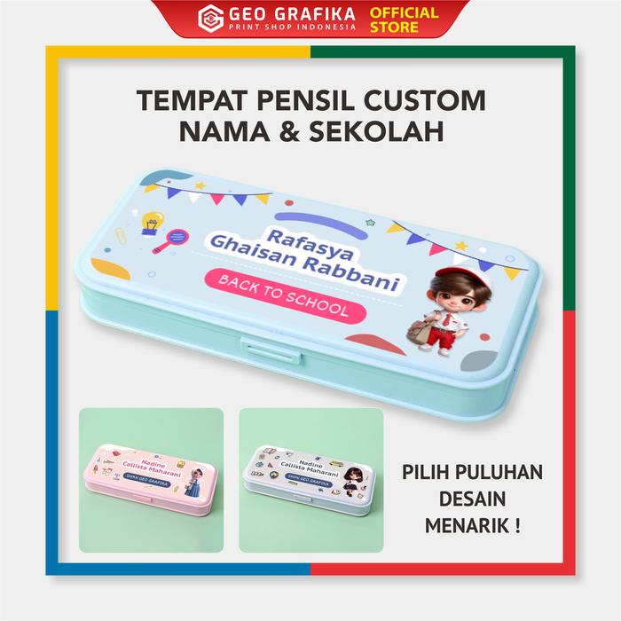 

Box Pensil Kotak Pensil Custom Nama - Geo Grafika