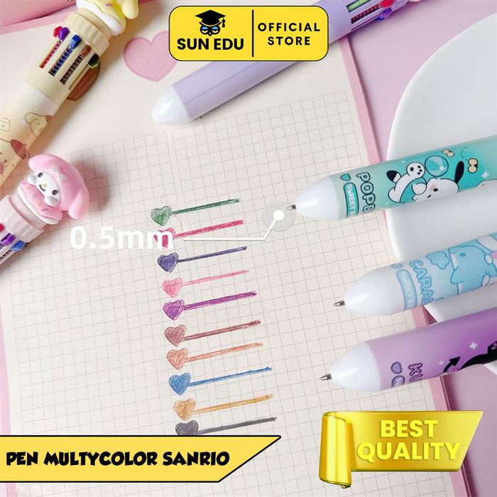 

10 Warna Pulpen Gel Motif Karaker Lucu / Bolpen Gel Karakter Bolpoin Pena Plastik Stationery Pulpen