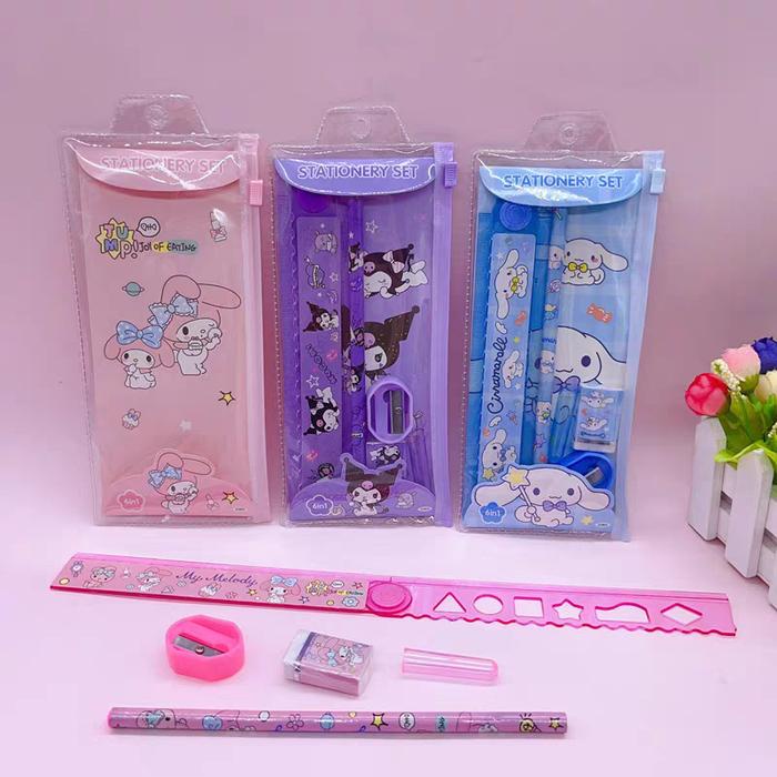 

Stationery Set 5 In 1 Pensil Set Alat Tulis Anak/ Study Set Penghapus /Tempat Pensil Buku Tulis
