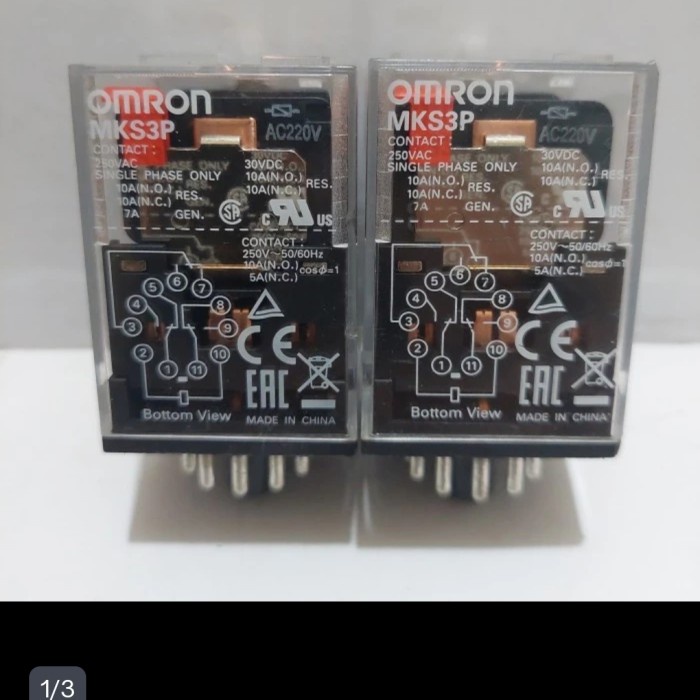 RELAY MKS3P 220V OMRON 11KAKI