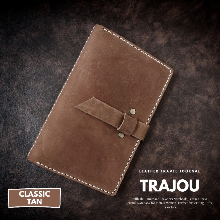 

pintar- Binder A6 kulit asli 6 Ring travel journal leather case