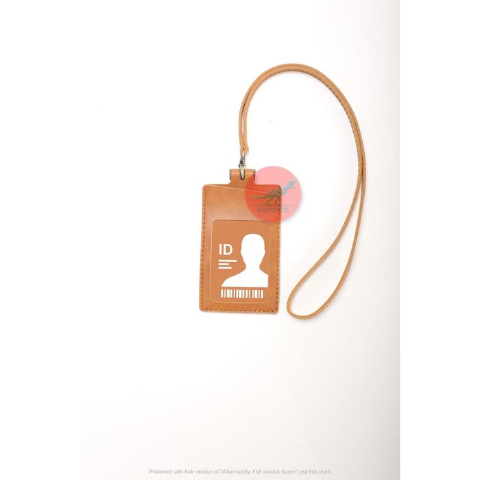 

pintar- Nametag id card Temboro SOUVENIR kantor terdapat 3 slot PU leather