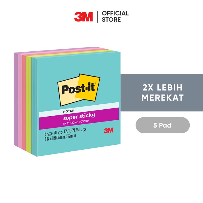 

pintar- 3M Post-it Super Sticky Notes Supernova Neons, Memo Tempel