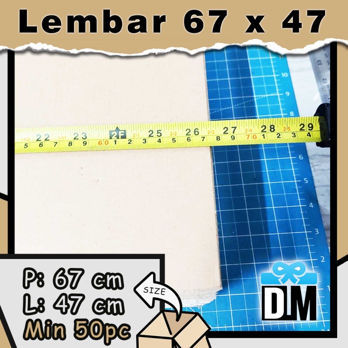 

pintar- Kardus Lembaran 67 x 47 cm Eflute White Craft Kraft Lembaran Kertas