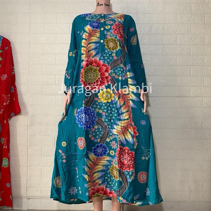 Longdress Abaya Jumbo Ld 130 Kencana Ungu Label Biru Busui Kancing Hijab Wanita Muslim Gamis