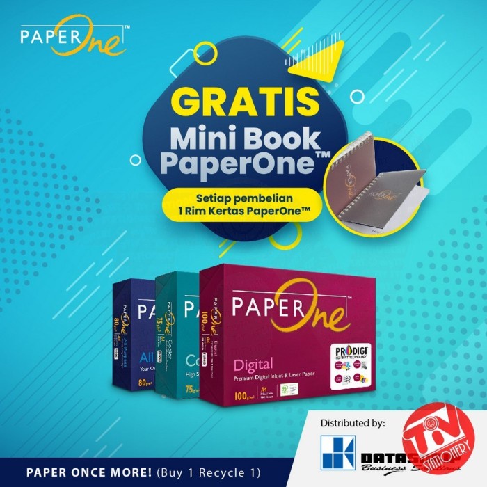 

pintar- Kertas HVS PaperOne A4 80 gsm (1 rim = 500 sheets)