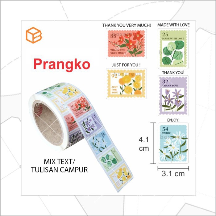 

pintar- Stiker Thank You Sticker Bon Appetit Label Enjoy ST PASTEL