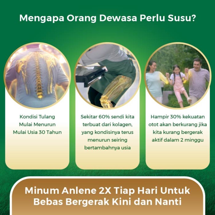 

BARANG TERLARIS Anlene Gold 5X Susu Bubuk Dewasa Cokelat 2x850g - Tulang & Sendi