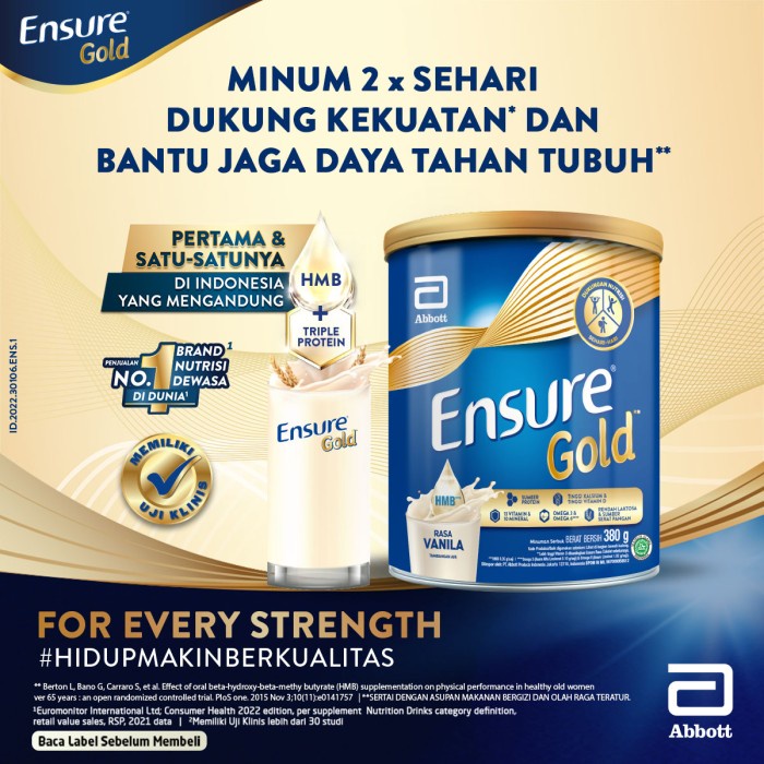 

BARANG TERLARIS Ensure Gold Vanila 380gr
