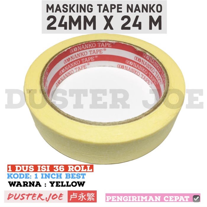 

pintar- Masking Tape Nanko 24mm x 24 M Khusus Per 1 Dus / Lakban kertas