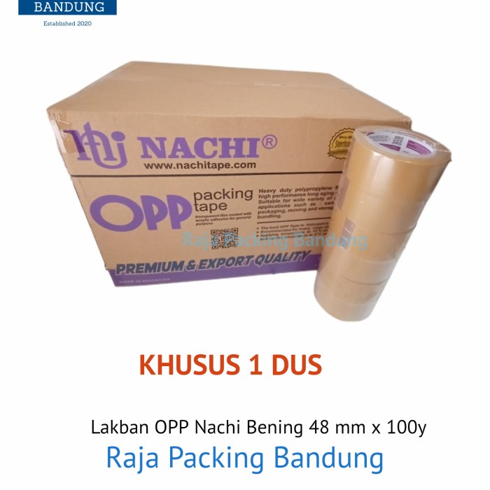 

pintar- Lakban Nachi OPP Coklat 2 Inch (48 mm x 100 yard) PER 1 DUS