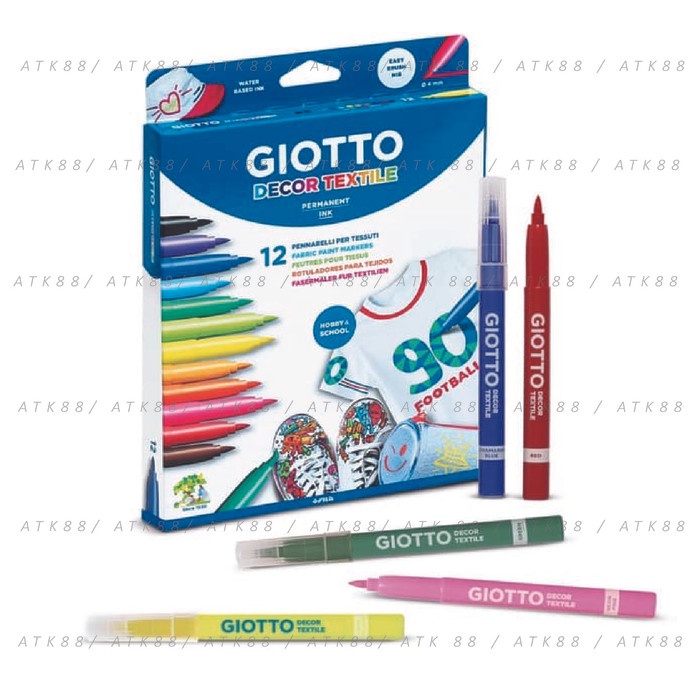 

pintar- Giotto Decor Textile Kain 12 Set