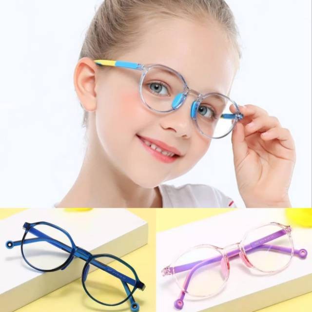 KACAMATA MINUS ANAK ANTI RADIASI BLUERAY FRAME LENTUR LAKI PEREMPUAN