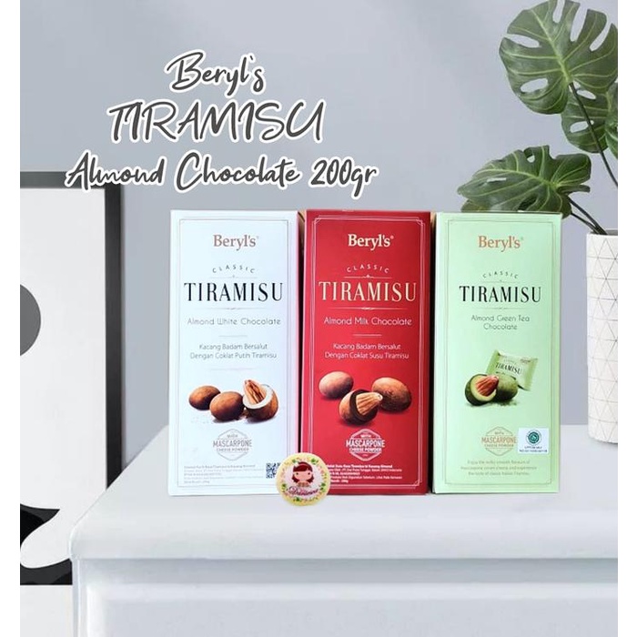 

Coklat Import I 200 gr Beryl's Cokelat Malsia Classic Tirisu Almond Green tea Milk White Choco ds