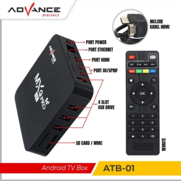 READY STOK Advance Android TV Box / Receiver Smart TV ATB Mxq Pro 4K Support Wifi