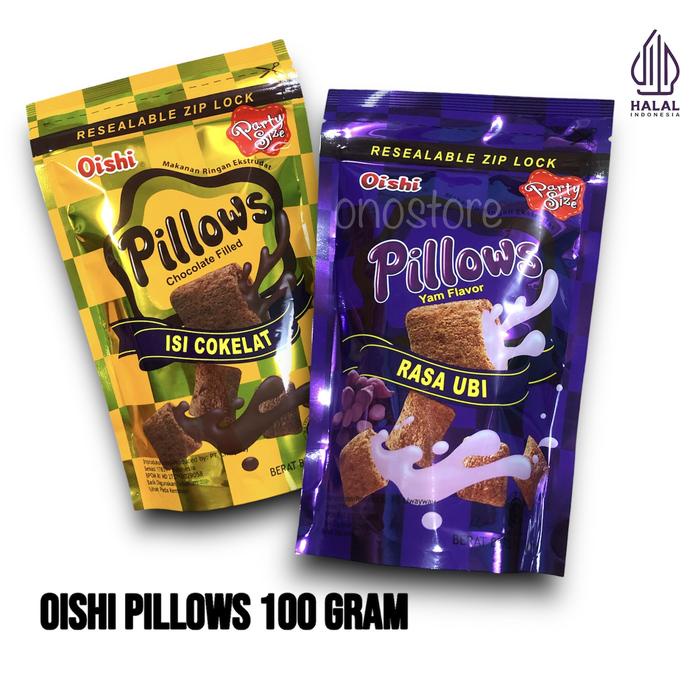 

BIG SALE Oishi Pillows 100 gram Party Size Cokelat/Ubi - Makanan Ringan Favorit Dalam Ukuran Besar