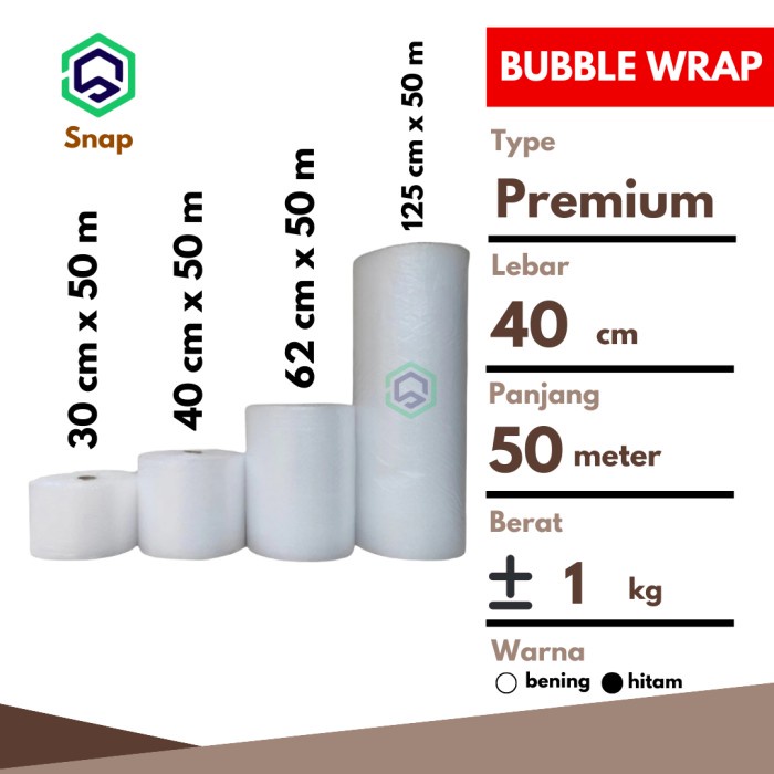 

party- Bubble Wrap Mulia Pack ASLI 40 cm x 50 m Tebal Murah