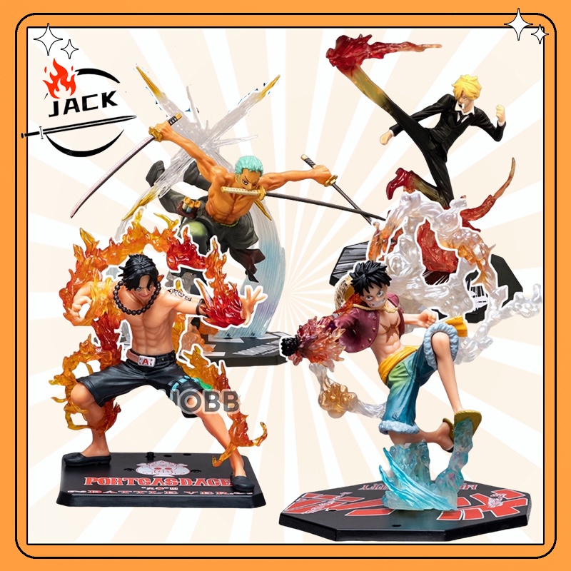 JACK Figure One Piece Fzo KWS Zoro Luffy Ace Sanji Battle Effect