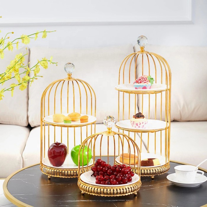 READY STOK luxury cake stand bird cage tempat kue susun kandang burung