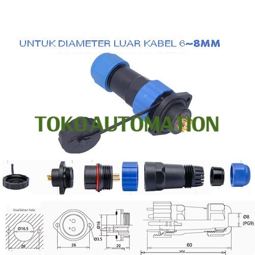 SP16 4 PIN 4PIN FLANGE KONEKTOR WATERPROOF AVIATION CONNECTOR ST84