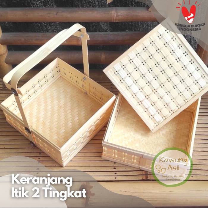 

party- Keranjang Rantang Hampers Anyaman Bambu Kotak Hantaran Pernikahan 2Tk