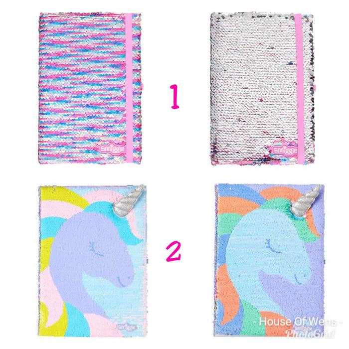 

Smiggle A5 Riversey Sequin Notebook - Buku Diary Notebook Smiggle Baru