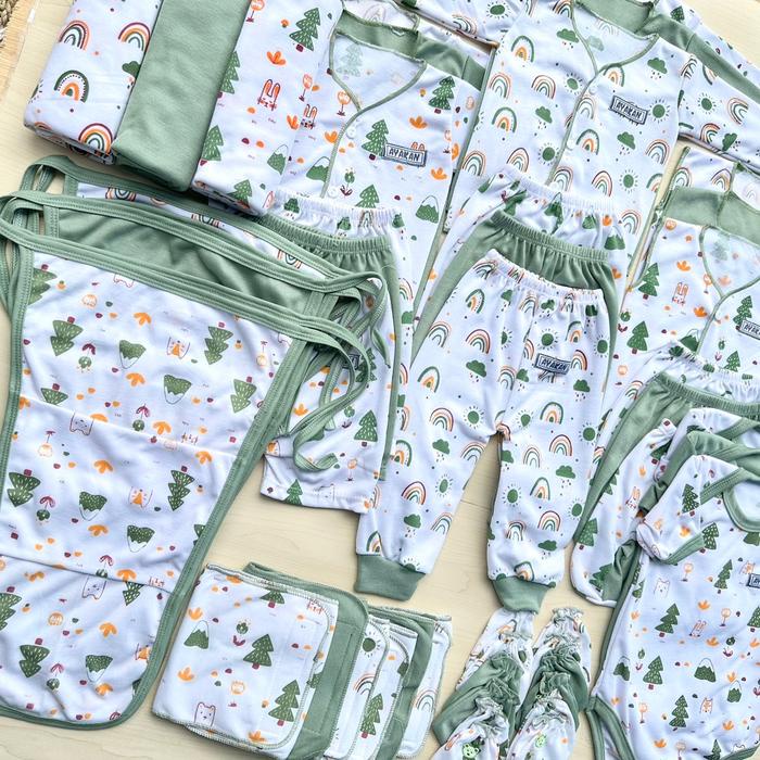

party- AYAKAN BABY - 45 PCS Baju Bayi Baru Lahir Paket Brojol Series Sage Parsel Girls