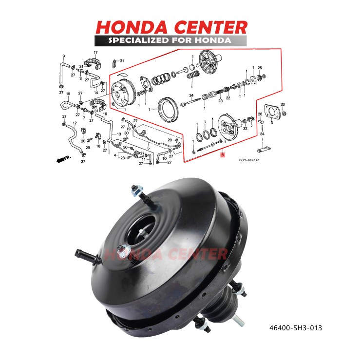 Brake Booster Boster Rem Civic Nouva Nova Lx Grand Civic