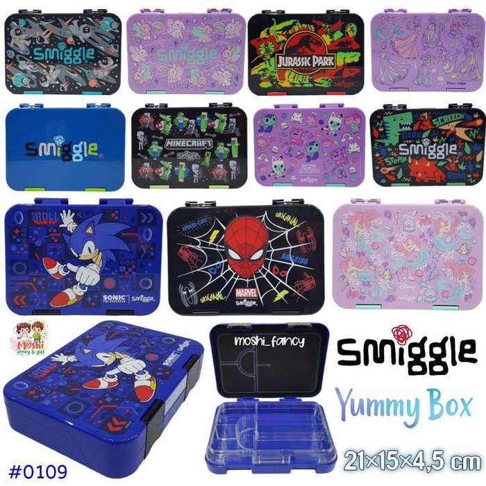 PREMIUM Yummy Box Smiggle / Yummy Box Smiggle Game dan Cat / Lunch Box Medium Smiggle Perempuan dan