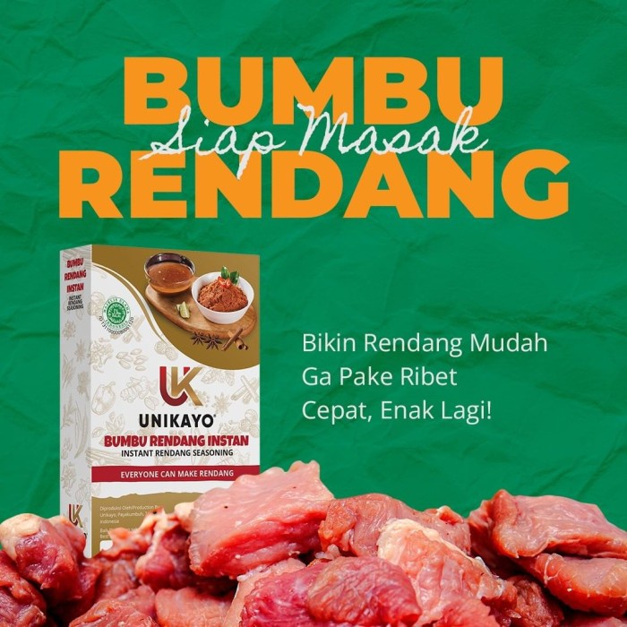 

LE985 Bumbu Rendang Instan Praktis Pedas 500g by Unikayo TERBARU