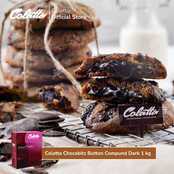 

Lezat- Colatta Chocobitz Button Compound Chocolate Dark - Coklat Batang 1Kg