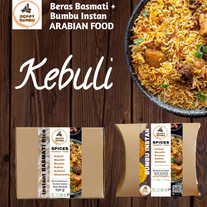 

VO836 Nasi Kebuli Instan Beras Basmati + Bumbu Arabian Food DEPOT BUMBU TERMURAH