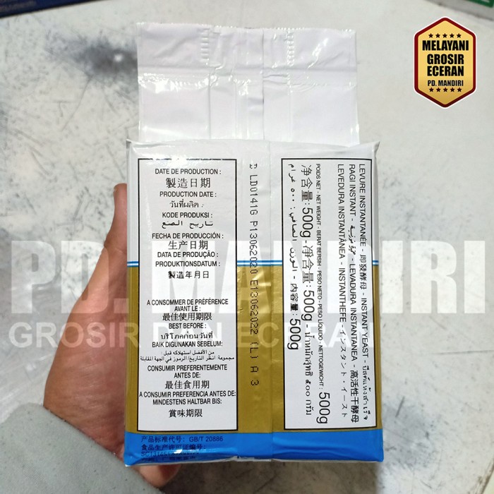 

Lezat- SAF INSTANT 500 GR / LESAFFRE / RAGI INSTANT / PENGEMBANG KUE / GOLD
