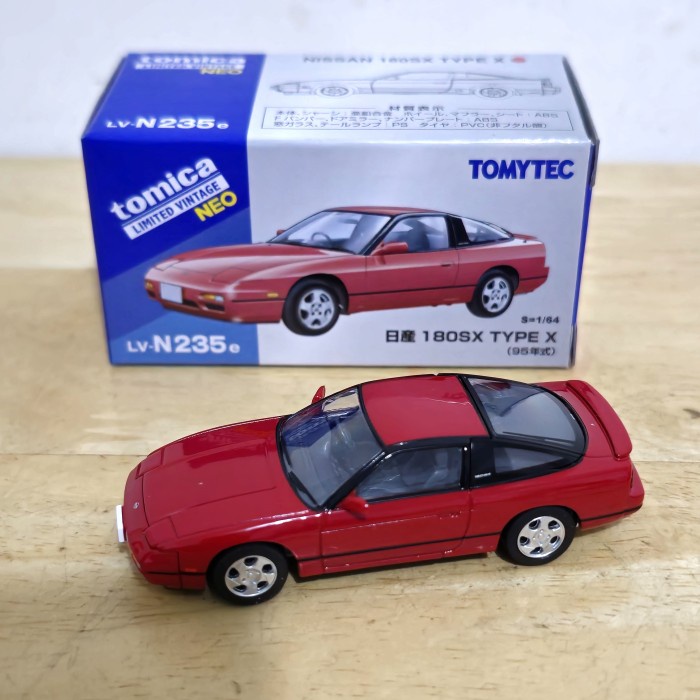TLV NISSAN 180SX TYPE X RED LV N235E TOMICA LIMITED VINTAGE NEO HOBBY KOLEKSI MOBIL MAINAN MINI