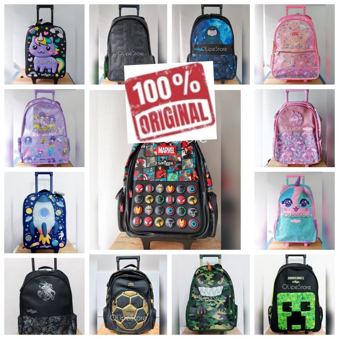 (ORIGINAL) Smiggle Trolley Troley Troli Backpack Bag Tas Sekolah