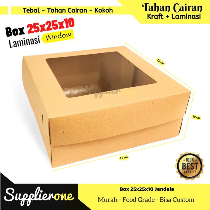 PREMIUM Box 25x25x10 Isi 25 Pcs / Box Catering / Dus Catering / Lunch Box / Box Nasi / Box Kue / Box