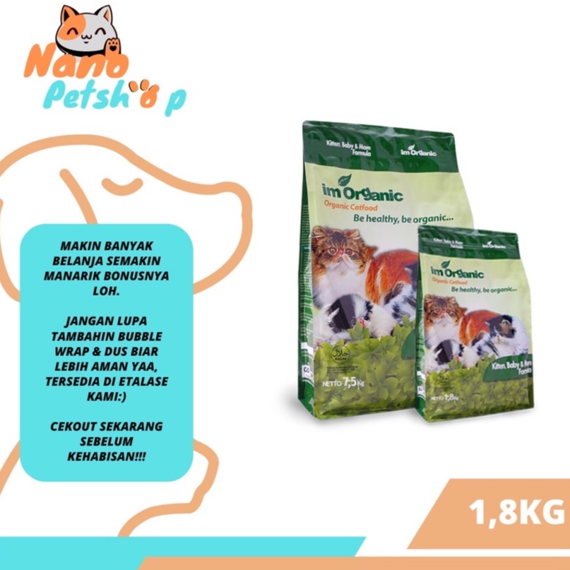 Makanan Kucing - Imo Kbm 1,8kg - Im Organic 1.8kg