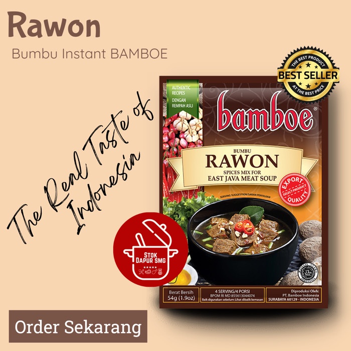 

QQ650 Bumbu Masak Instan BAMBOE Indonesia Export Quality RAWON 54gr FREE ONGKIR