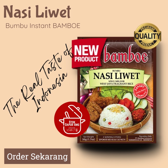 

RB340 Bumbu Masak Instan BAMBOE Indonesia Export Quality NASI LIWET 50gr PROMO SPECIAL