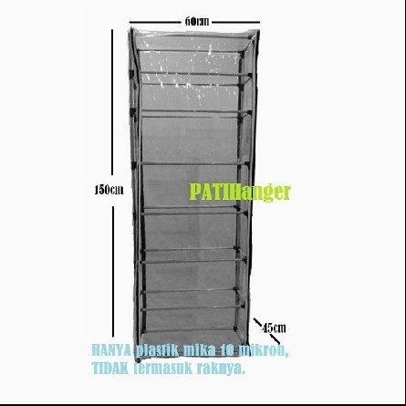 PREMIUM Cover Plastik Mika Pelindung Gantungan Jilbab/Sepatu/Rak Jilbab/Sepatu