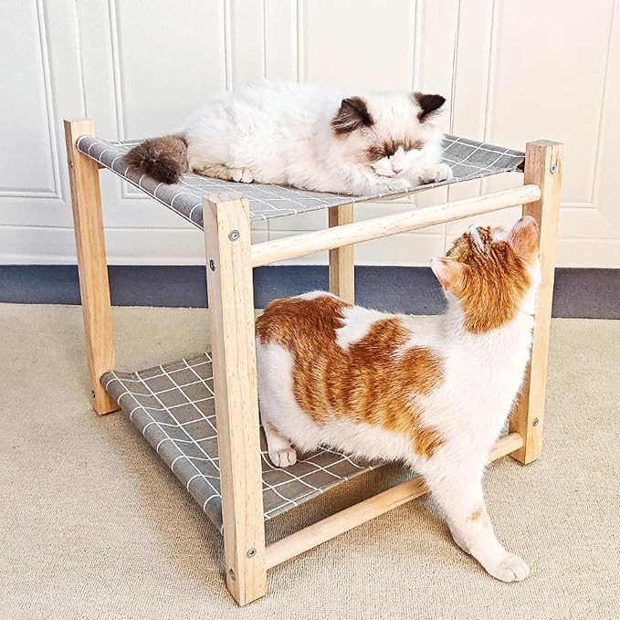 PREMIUM Tempat Tidur Kucing hammock, Tempat Tidur Gantung Kucing 2 tingkat, Tempat Tidur Kucing