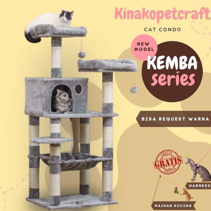 PREMIUM Rumah Kucing Tingkat / Cat Tree / Cat Condo Tingkat / Tempat Bermain