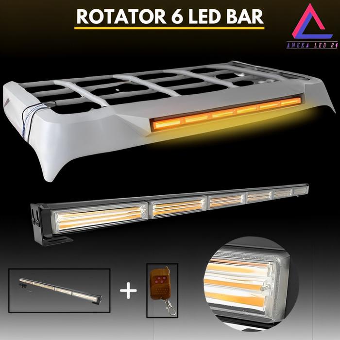 PREMIUM Lampu Flash Car Mobil Lampu Penerangan Otomatis Rotator Led 6 Bar Light Led Bar 9-36V DENGAN